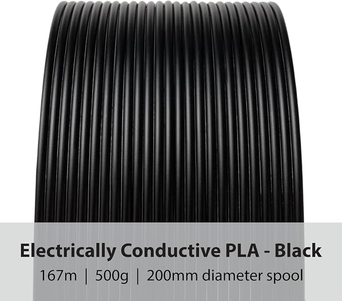 Protopasta Electrically Conductive Composite Black PLA 3D Printer Filament for Electrically Conductive 3D Prints | Easy Printing with Low Warp | 1.75mm Filament | 500g with Recyclable Cardboard Spool