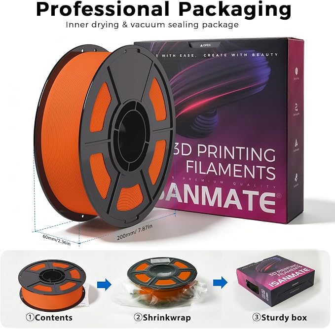 iSANMATE Matte PLA Filament 1.75mm Pumpkin Orange PLA 30-300mm/s 3D Printer Filament 1kg (2.2lbs) for Bambu Lab 3D Printers,AMS,AMSLite