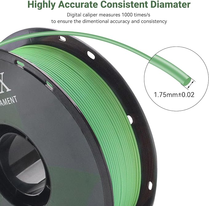 Matte Rainbow PLA 3D Printer Filament, 1.75mm, 1KG Spool (2.2lbs),Gradient Filament for Most FDM 3D Printers, Summer Green