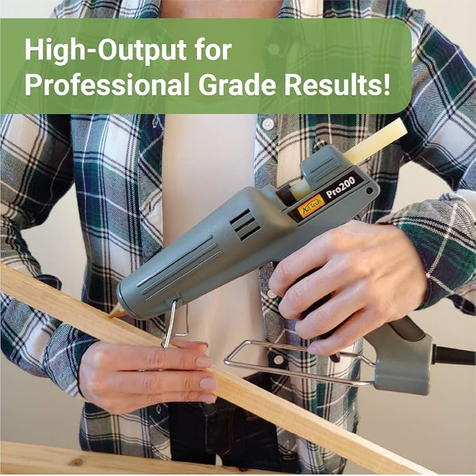 AdTech Industrial Strength Full Size High-Output Hot Melt Glue Gun & Remodeling, Grey, 200 watts - 189 & Hot Glue Sticks 10 Inch Full-Size, Clear, 85 Sticks