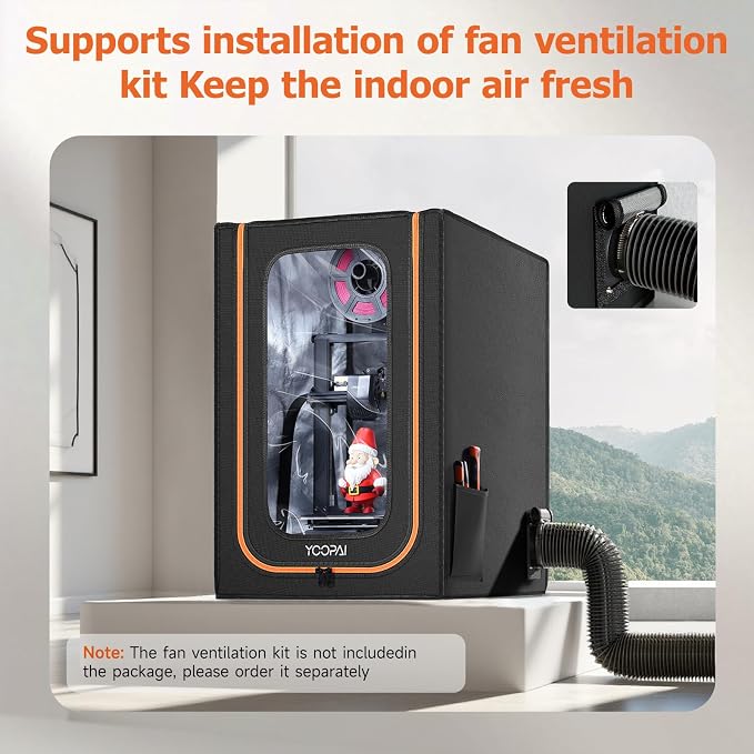 3D Printer Enclosure with LED Lighting, Fireproof Dustproof Tent Constant Temperature Protective Cover for Creality Ender 3 V3 SE/KE/Ender 3/Ender 3 Pro/Ender 3V2/Ender 3S1/Neo/Anycubic Elegoo, Medium