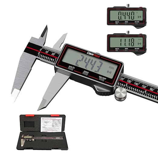 GemRed Wireless Digital Caliper, 12 inch Stainless Steel Measuring Tool with Data Output, Inch/MM Conversion, Zero Reset, Auto Off, for DlY, Woodworking, Household