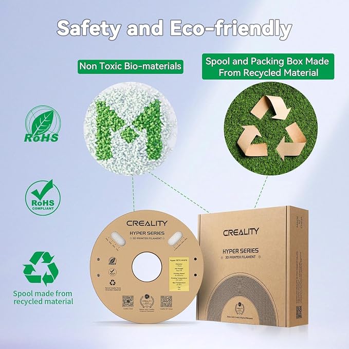 Official Creality Transparent Filament Hyper PETG Filament Clear 1.75mm, High Speed 600mm/s 3D Printer Filament PETG, 1kg(2.2lbs)/Spool, Dimensional Accuracy ± 0.05 mm