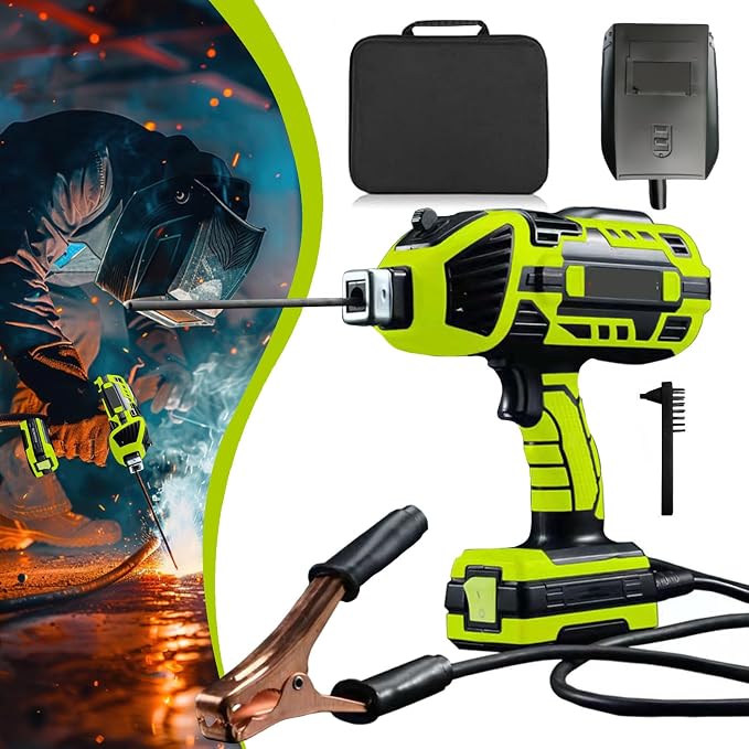 Saker Portable Welding Machine, 6 Gears 20-120a, for 1/16-1/8 Welding Rods, Sakerplus Handheld Welder (Green)