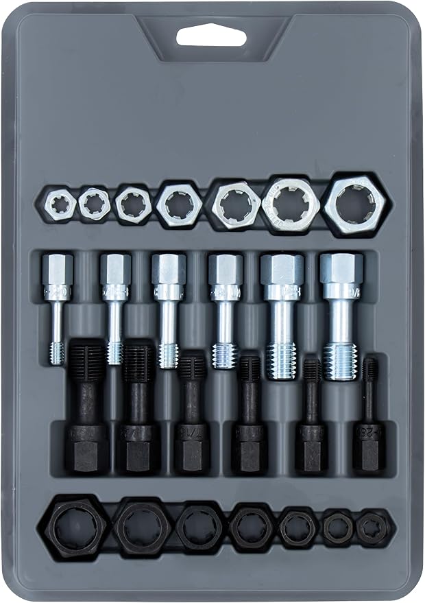 Lang Tools 2581 26-Piece Thread Restorer Tap and Die Set, black