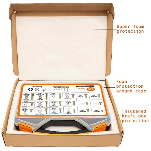 626PCS Assorted Nuts and Bolt Assortment Kit, SAE Grade 8 Heavy Duty Bolts and Nuts Kit, Including 1/4-20 5/16-18 3/8-16 1/2-13 SAE Sizes