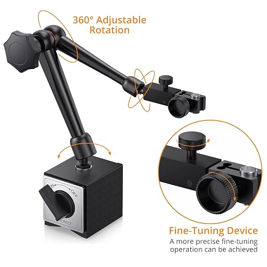 Neoteck 1'' Digital Indicator+176lbs/80kg Magnetic Base Stand