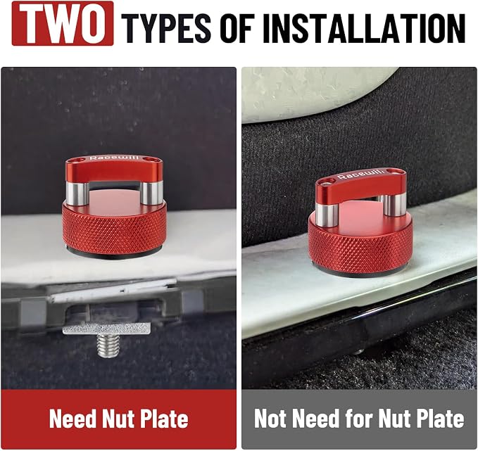 6PCS Red Hard Top Quick Removal Fastener Thumb Screws with Nut Plates Compatible with 2007-2022 Jeep Wrangler JK/JKU/JL/JLU Gladiator JT