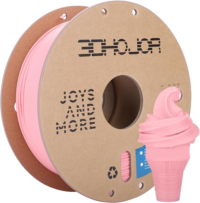 3DHoJor PLA Pro (Plus) Filament 1.75mm, 3D Printer Filament, Cardboard Spool 3D Printing Filament, Dimensional Accuracy +/- 0.03 mm,Soft Pink, 1kg