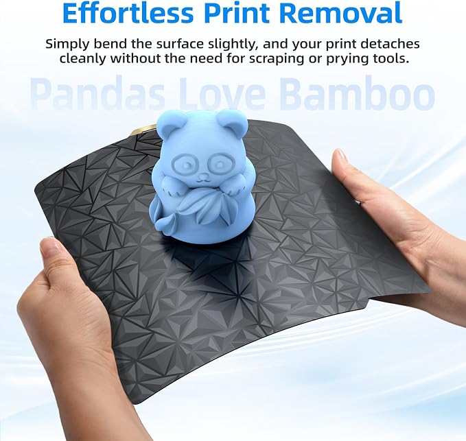 BIQU Designer Series Smooth PEO+Textured PEI Build Plate for Bambu-Lab P1P P1S P2S X2D X1C X1E A1 257x257mm, Double Sided PEI Spring Steel Flexible Sheet Print Bed Removable Surface Platform