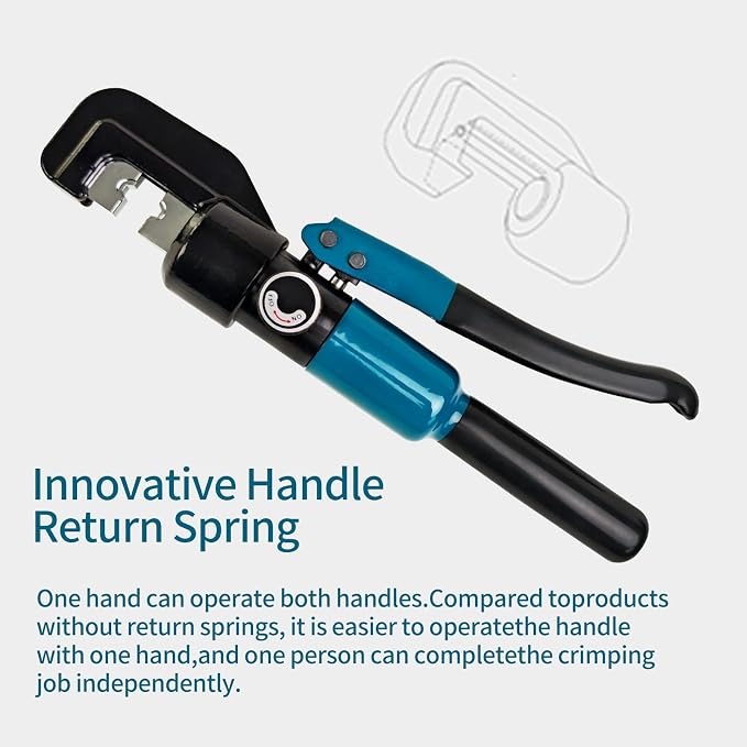 Hydraulic Crimping Tool - 1/8” Wire Rope Crimping Tool with 9 Die Sets (12 AWG to 2/0 AWG) for Battery/Welding Cables & Electrical Wires