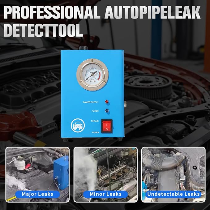 Automotive Smoke Leak Detector, Smoke Machine with Built in Air Pump Pressure Gauge, 12V DC Smoke Leak Detector, Diagnostic Leak Tester Tools for Car, EVAP, Vacuum, Fuel and More Leak Testing