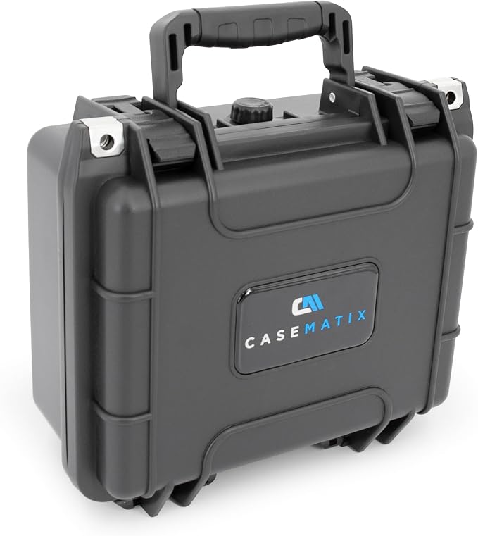 CASEMATIX 11" Waterproof Hard Case with Customizable Foam for Portable Electronics, Tools and Accessories - Hard Shell Small Plastic Case with Pre-Diced Travel Case Foam Interior