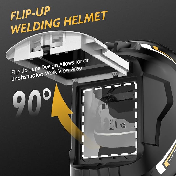 TOOLIOM Flip Front Welding Helmet Welding Mask with Flip Up Lens Welding Hood Shade-10 Welder Helmet for Stick MIG TIG