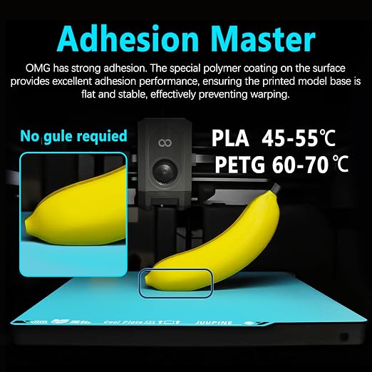 Cool Plate for Elegoo Centauri Carbon/Centauri Carbon 2 Build Plate No Heating Texture PEI Sheet 260X271mm Double Sided PLA Plate Strong Viscosity Cold Plate for Elegoo CC/CC2 3D Printer Platforms