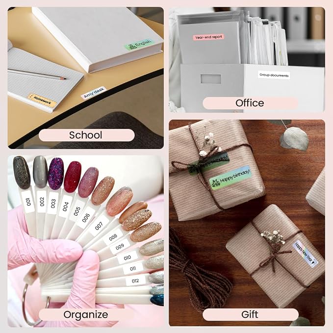 Phomemo Label Maker, D30 Label Maker Machine with Tape, Mini Bluetooth Label Makers, Small Portable Thermal Label Printer, Sticker Maker for Home Kitchen School Classroom Teacher Office Supplies
