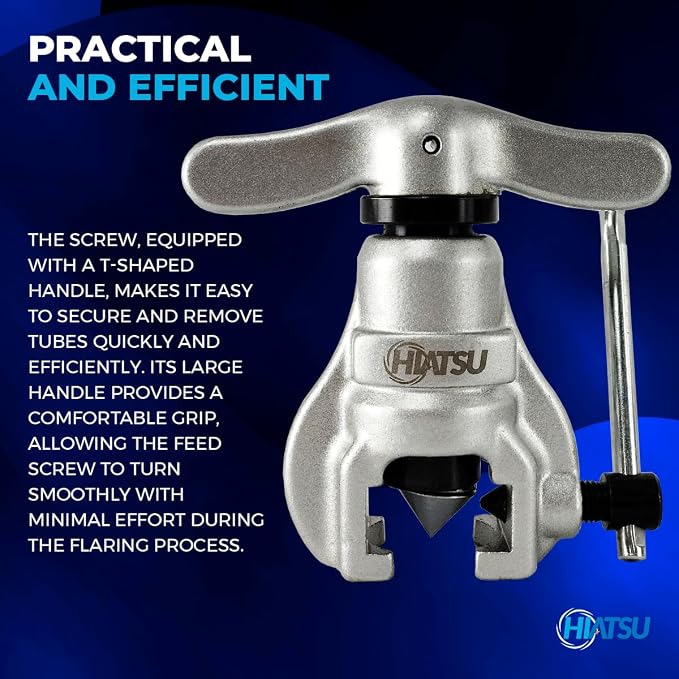 Hiatsu Professional Flaring Tool Kit - Heavy-Duty HVAC Flaring Tool Set with Copper Flaring Tool for 1/4-3/4 Inch Tubing