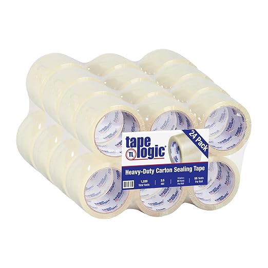 Tape Logic Packing Tape (24-Rolls), 3" x 55 yd - Industrial Strength Packaging Tape Refill for Shipping, Moving, Order Fulfillment, Acrylic 3.5 Mil
