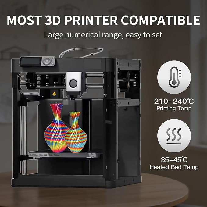 RAMBERY 3D Printer Filament Bundle Silk Rainbow PLA Filament, Multicolor Fast Color Change Toughness Upgraded 3D Printing Filament, 1.75mm 200gX4 Spools