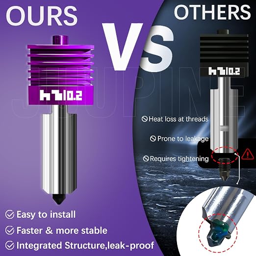 2PK Anti‑Clogging MPVD Hotend 0.2mm for Bambu Lab X2D/P2S/H2D/H2C/H2S/A1/A1mini Nozzle Nano-Coating High Hardness 2800HV for Bambu lab X2D P2S Nozzle Bambu Lab H2S Hotend