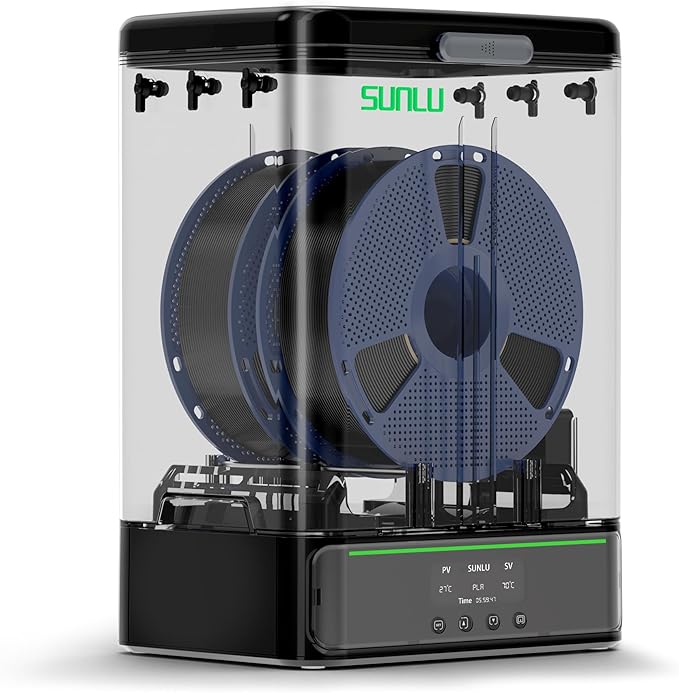 SUNLU 3KG Filament Dryer SP2 & Storage Box, 70℃ Max Temperature and 15min Fast Heating for 3D Printer Filament Drying and Sealing with Heat Control, Compatible with 1.75mm/2.85mm PLA PETG TPU ABS ASA