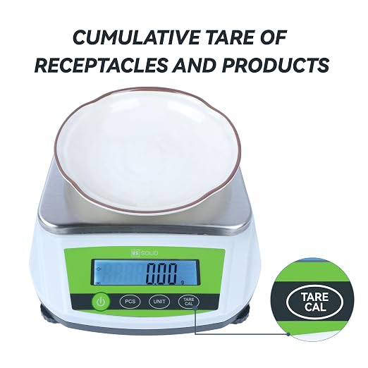 U.S. Solid Precision Balance, 5000g/11lb x 0.01g Digital Lab Scale, 5.6" x 7.6" Rectangular Pan, Piece Counting, 19 Weighing Units, 100-240V AC, Kitchen, Jewelry, Scientific Use