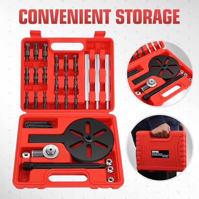 DNA Motoring 21 in 1 Bearing Puller, Bearing Extractor Removal Tool, Inner Hole Three-Jaw Puller with Curved Hook, Collet Multi-Functional Bearing Removal Tool, TOOLS-00606