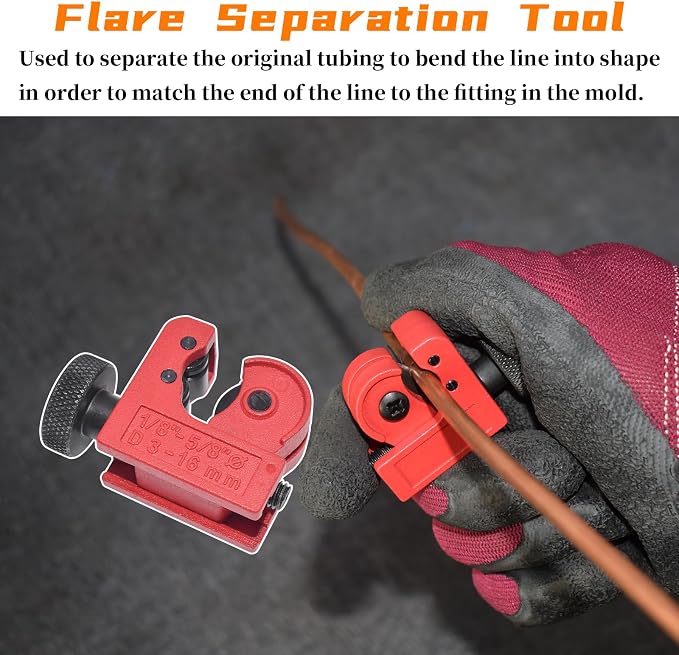 Brake Line Flaring Tool Kit, 45 Degree Single, Double and Bubble Flares, Brake Line and Tubing Flaring Tool for 3/16", 1/4", 5/16", 3/8" and 4.75mm Diameter Lines, Brake Flaring Tools