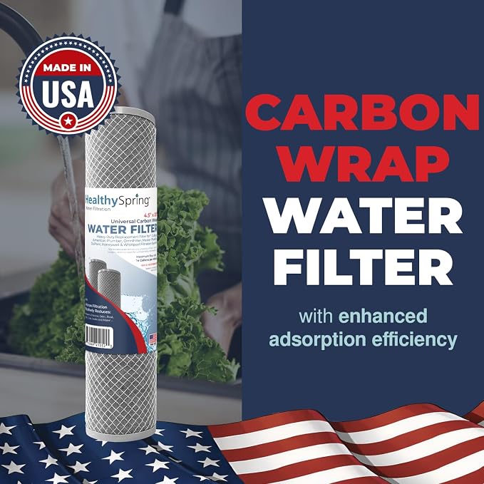 American Made, 5 Micron Dual Purpose Sediment and Carbon Water Filter Cartridge Compatible with NCP-20BB 155382-43, Made in USA, 2-Pack