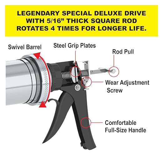 Albion Engineering 103-15 Professional Line Special Deluxe Manual Bulk Caulking Gun, 80 oz
