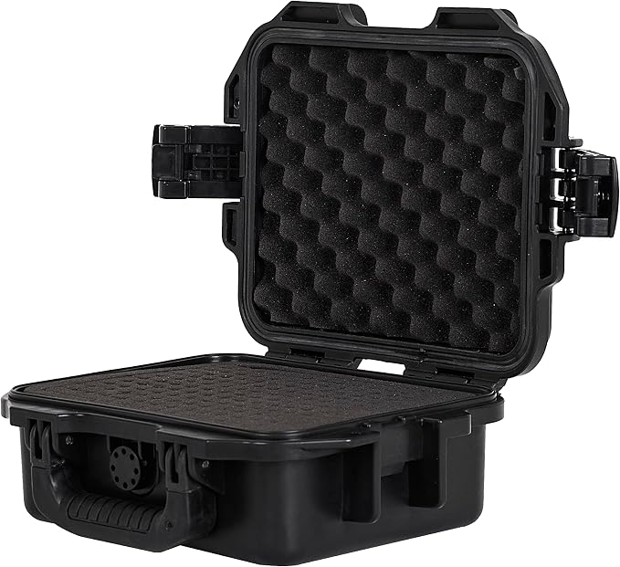 MEIJIA Premium Waterproof Hard Compact Camera Case with customizable fit foam,Full Protection with Light&Convenient Design,11.8"x9.82"x4.7",Elegant Black