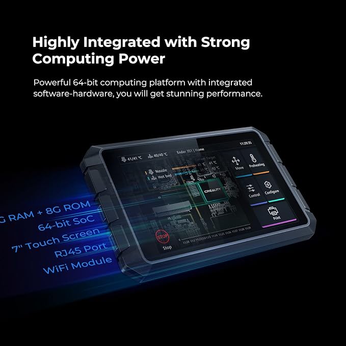 Creality Sonic Pad 7 Inch Touchscreen, Powered by Klipper Firmware for Increased 3D Printing Speed and Smart Control Perfect for Ender 3 V3 SE, Ender 3 Pro, Ender 3 V2, Ender 3 S1 Series 3D Printers