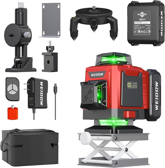 Weiddw laser level Self Leveling 16 Lines 4×360° for Picture Hanging and Construction, High-capacity Lithium Battery