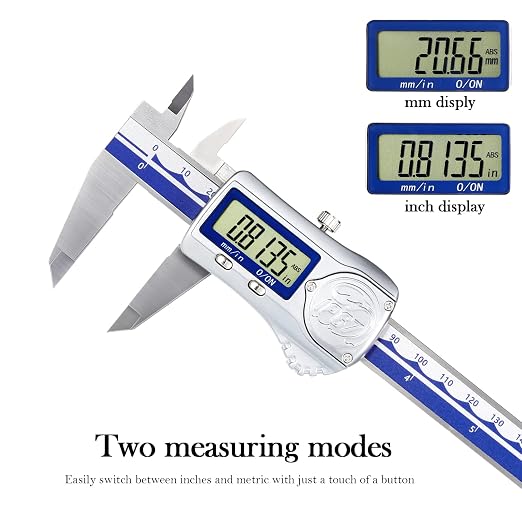IP67 Absolute Origin Waterproof Electronic Digital Vernier Caliper Measuring Tool Stainless Steel,0-6 inch/150mm, Large LCD Screen，Extreme Accuracy