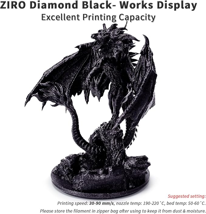 ZIRO 4 Packs Glitter 3D Printer Filament, Twinkle and Diamond Series Bundle, Sparkling Colorful 3D Material, Dimensional Accuracy +/-0.03mm, Fit Most FDM 3D Printer, 2.2lbs x 4 Spool