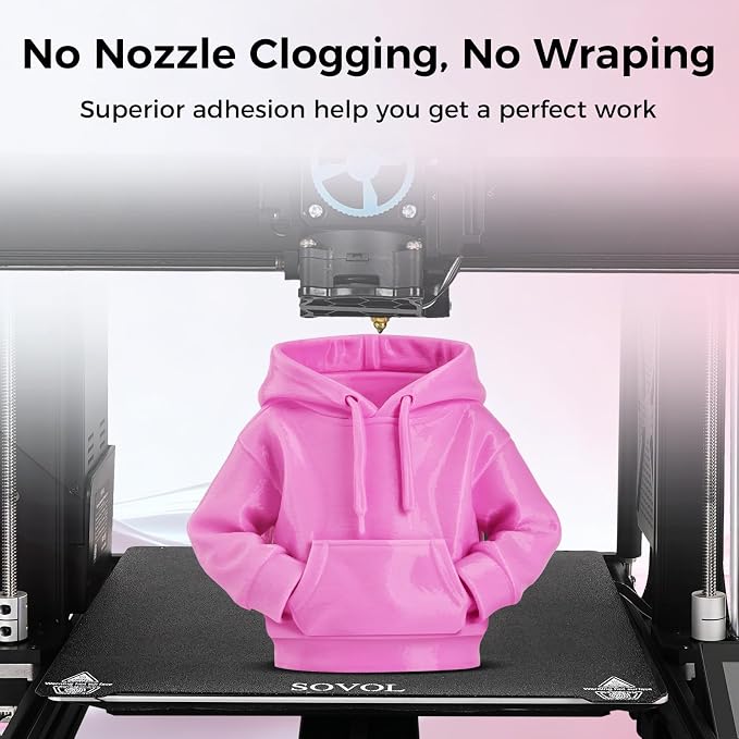 Sovol 3D Printer Rapid PETG Filament 1.75mm 1KG (2.2lbs), High Precision, Strong Toughness, Wiring Tightness, Dimensional Accuracy +/- 0.03 mm, 3D Printing High Speed PETG Filaments, Pink