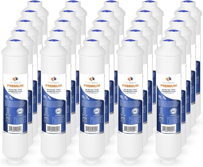 Aquaboon 25-Pack Premium Inline Post/Carbon Polishing Water Filter Cartridge for Reverse Osmosis Systems