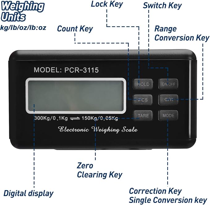 Shipping Scale 660lbs LCD Digital Postal Scale, Stainless Heavy Duty Postage Scale for Packages, 300kg Capacity Platform Scale for Shipping Weighing（14"X 12"）