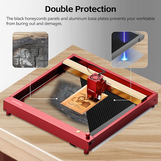 UniTak3D Honeycomb Laser Bed 400x400mm Working Table for XTool D1/D1 Pro/S9/S10/S30 Pro/RAY5 Engravers,Fast Heat Dissipation and Desktop Protection with Aluminum Plate(Working Area:14.17x14.17in)