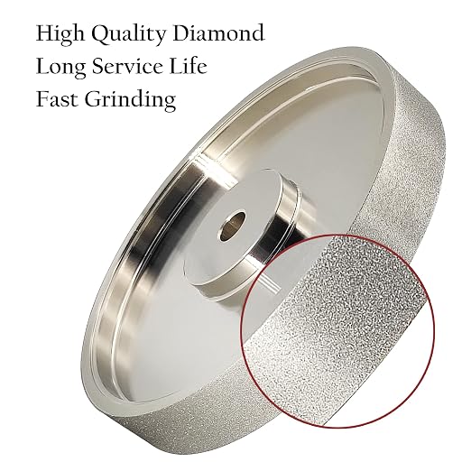 CBN Grinding Wheel 6" Dia x 1" Wide, 1/2 inch Arbor, Sharpen High Speed Steel Cutting Tools, Diamond Grinding Wheel Grit #320