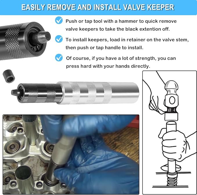 36200 Valve Keeper Remover Installer Tool Kit Valve Spring Compressor Retainer Removal Tool for 5/16" to 3/8"