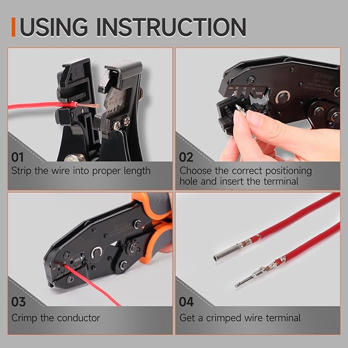 iCrimp Ratchet Crimp Tool for Deutsch DT 16 Stamped Contacts | Fits 14-18 AWG wire, precise positioning, IWS-16DS crimper, open barrel crimp, for automotive wiring repair