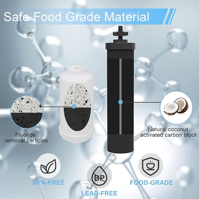 Water Filter Replacement Compatible with Berkey® Water Filter System, IT'S PURE EXPERT Replacement for BB9-2® Filter & PF-2® Fluoride Filters, 4PCS