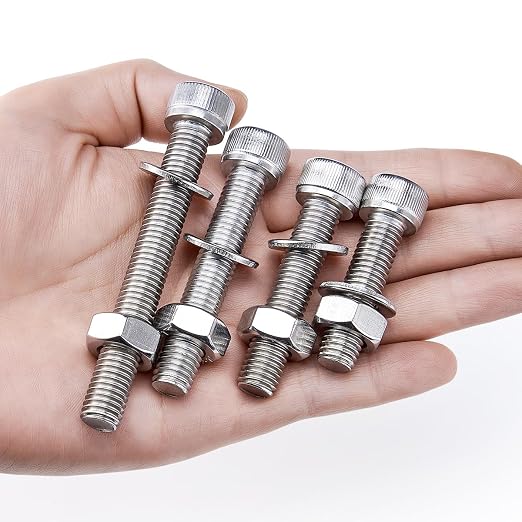 M5 M6 M8 M10 Metric Machine Bolt Assortment 304 Stainless Steel Cylindrical Head Screws and Bolt Hex Socket Head Cap Machine Screws Kit