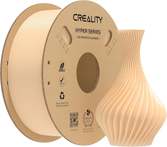 Creality Hyper PLA Filament 1.75mm, High-Speed Printing 30–600mm/s, Smooth Extrusion and Stable Printing, Low Stringing, Consistent Performance 3D Printer Filament,+/- 0.03mm Accuracy(Skin)