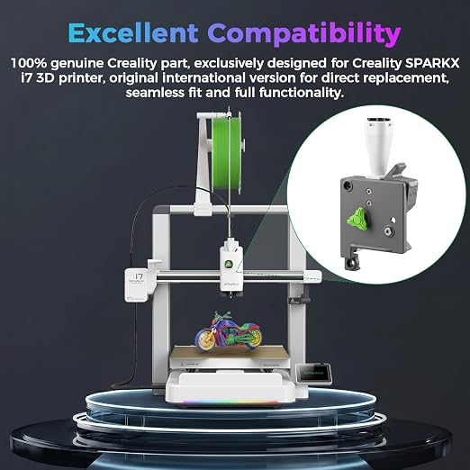 Creality Official SPARKX i7 Extruder, Original i7 Combo Extrusion Assembly with Quick-Swap Extruder Lever, 4-in-1 PTFE Adapter and Built-in Filament Cutter, 3D Printer Parts for Creality SPARKX i7
