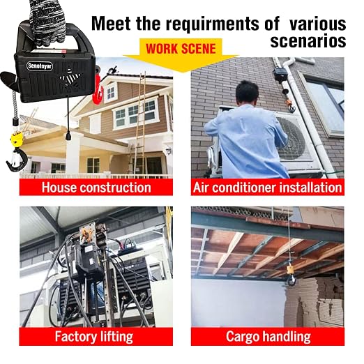 Electric Hoist Winch,1100lbs Electric Hoist 110 Volt 1500W Portable Electric Winch with Remote Control Wired/Manual,Chain Hoist Overload Protection 25ft Lifting Height for Towing&Pure Copper Motor