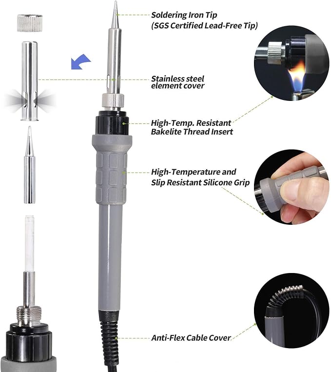 YIHUA 948 Professional Desoldering Station (Upgraded) bundle with the #948A Soldering Iron with Iron Holder, Soldering Iron, and Accessories (29 Items)