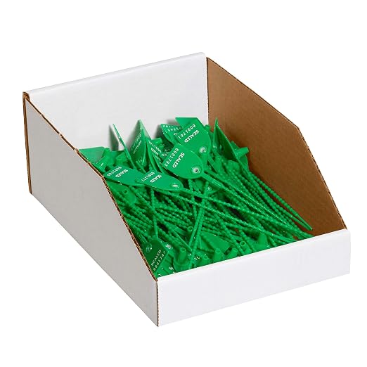 Box USA BBINBWZ818 Open Top Bin Boxes, 8 x 18 x 4 1/2, Oyster White (Pack of 50)