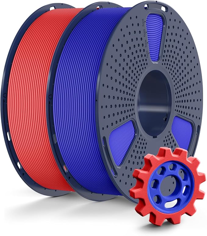 SUNLU High Speed PETG Filament 1.75mm Bundle, Less Stringing PETG 3D Printer Filament, 2kg in Total, 1kg per Spool, 2 Pack, Blue+Red